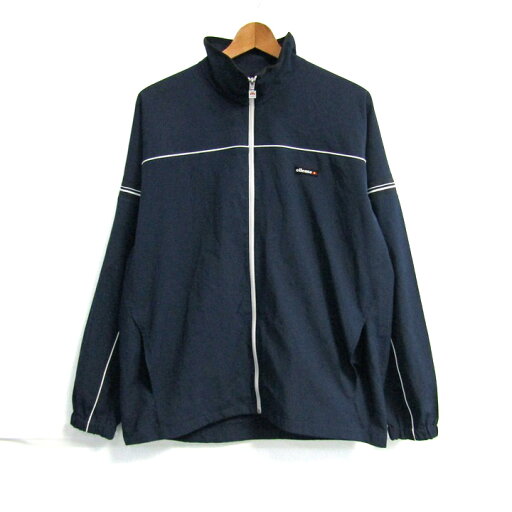 エレッセ ジャージ トラックジャケット スポーツウエア アウター メンズ Lサイズ ネイビー系 ellesse 【中古】 エレッセ ジャージ トラックジャケット スポーツウエア アウター メンズ Lサイズ ネイビー系 ellesse 【中古】