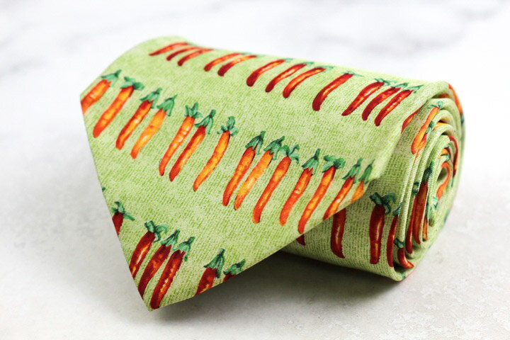 ダンヒル ブランド ネクタイ シルク 唐辛子 総柄 伊製生地 PO メンズ カーキ Dunhill 【中古】