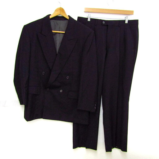 ランバン スーツ セットアップ ウール混 ブランド 上下セット 記名有 黒 メンズ R48-45-85サイズ ブラック系 LANVIN 【中古】 ランバン スーツ セットアップ ウール混 ブランド 上下セット 記名有 黒 メンズ R48-45-85サイズ ブラック系 LANVIN 【中古】