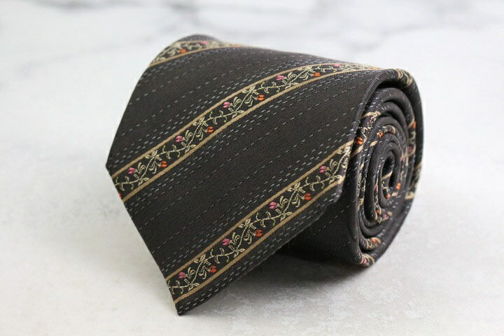 ユミ カツラ ブランド ネクタイ ストライプ柄 ドット 花柄 リーフ柄 シルク 日本製 PO メンズ グレー Y..