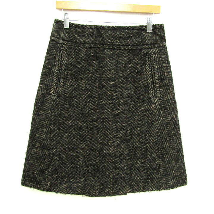 エスマックスマーラ スカート ボトムス ウール ヘリンボーン レディース 6サイズ ブラウン S Max Mara 【中古】