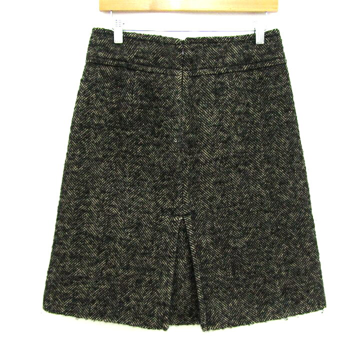 エスマックスマーラ スカート ボトムス ウール ヘリンボーン レディース 6サイズ ブラウン S Max Mara 【中古】
