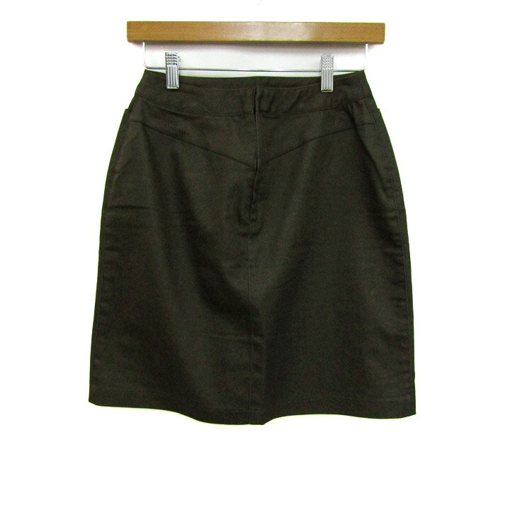 Thumbs-upの【全品39％OFFクーポン配布中】エル スカート ボトムス コットンストレッチ レディース 38サイズ オリーブ ELLE 【中古】｜アングル2