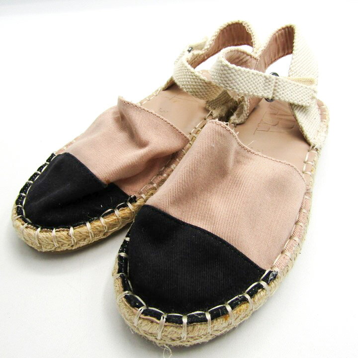 ザラ サンダル エスパドリーユ バックストラップ 靴 キッズ 女の子用 33サイズ ベージュ×ブラック ZARA..