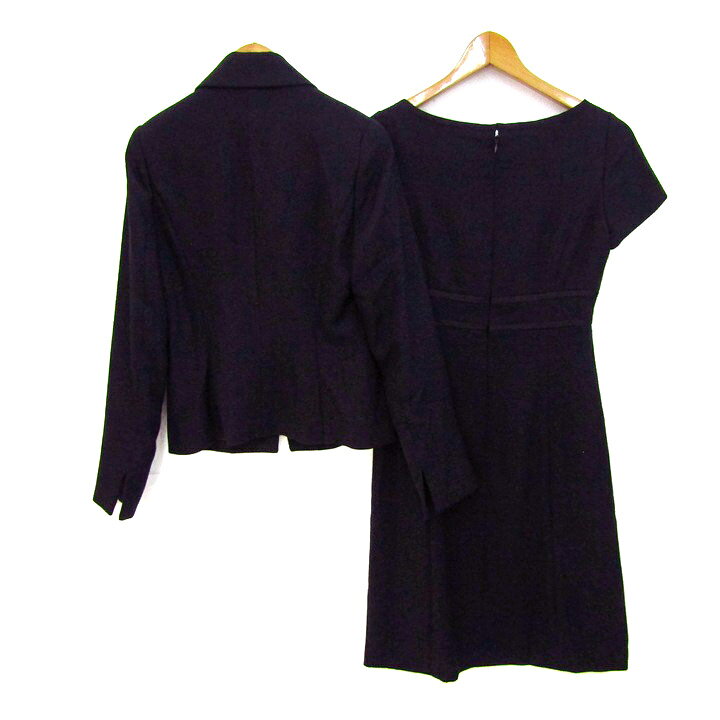 Thumbs-upのヨンドシー セットアップ 上下セット ジャケット ワンピース フォーマル レディース 36サイズ ブラック 4℃ 【中古】｜アングル2