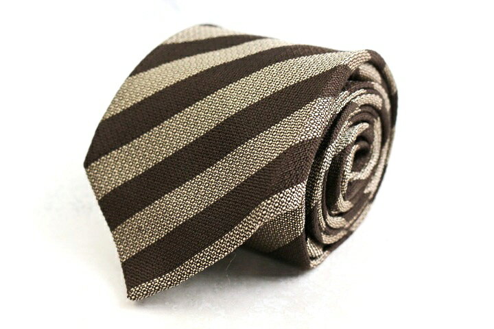 ルイジボレッリ ブランド ネクタイ ストライプ柄 シルク イタリア製 PO メンズ ブラウン LUIGI BORRELLI ナポリ一流老舗 【中古】