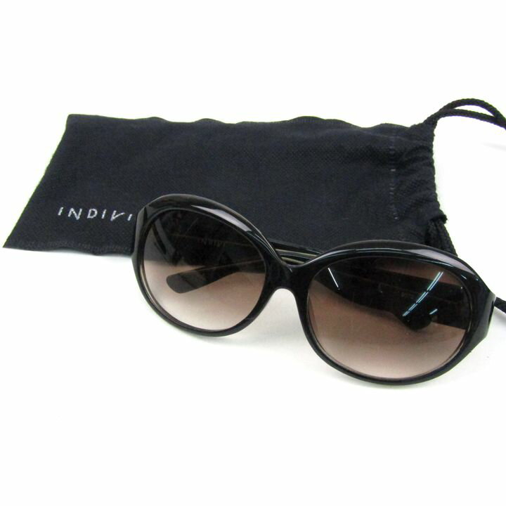 インディヴィ サングラス 9072 フルリム フレーム ブランド アイウェア レディース ブラック INDIVI 【中古】