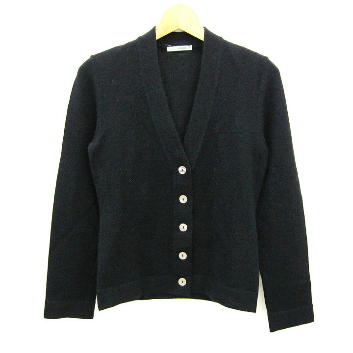 ナラマリエ カーディガン 長袖 カシミヤ混 ストレッチ ブランド トップス 黒 レディース 1サイズ ブラック NARAMAGLIE 【中古】