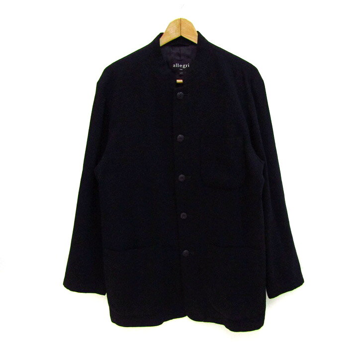 Coverall - アレグリ カバーオール ノーカラージャケット ブルゾン アウター 黒 メンズ LYサイズ ブラック allegri 【中古】