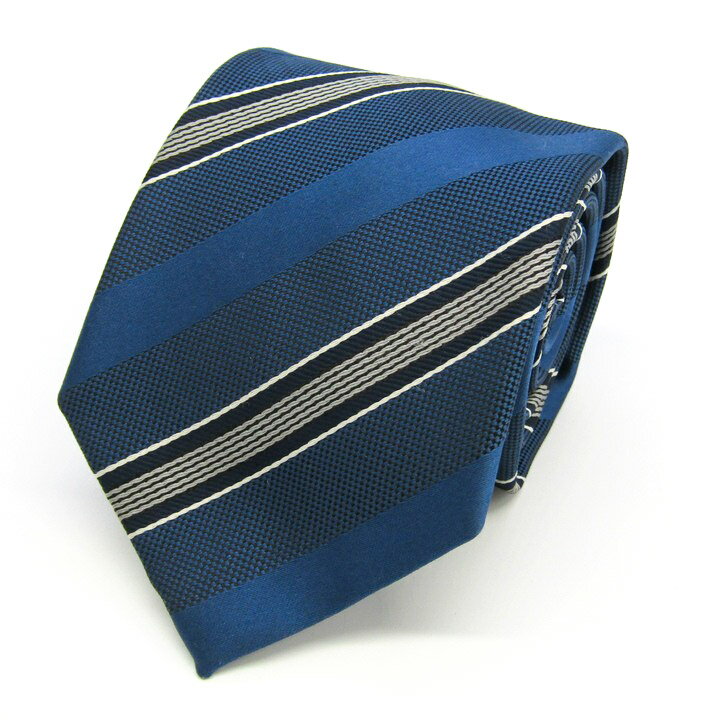 ブリックハウス ブランド ネクタイ ストライプ柄 格子柄 PO メンズ ネイビー BRICK HOUSE 【中古】(4)