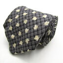 ピエールカルダン ブランド ネクタイ シルク チェック柄 小紋柄 ボタニカル柄 総柄 PO メンズ ブラック Pierre Cardin 【中古】