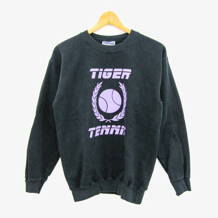 【全品39％OFFクーポン配布中】ヘインズ スウェット トレーナー トップス 裏起毛 メンズ S(34-36)サイズ 黒×紫 Hanes 【中古】