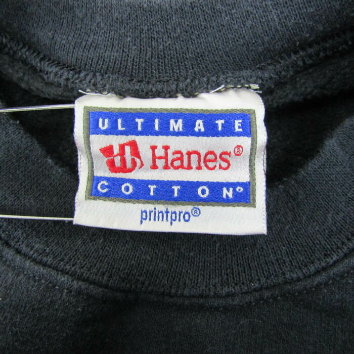 【全品39％OFFクーポン配布中】ヘインズ スウェット トレーナー トップス 裏起毛 メンズ S(34-36)サイズ 黒×紫 Hanes 【中古】