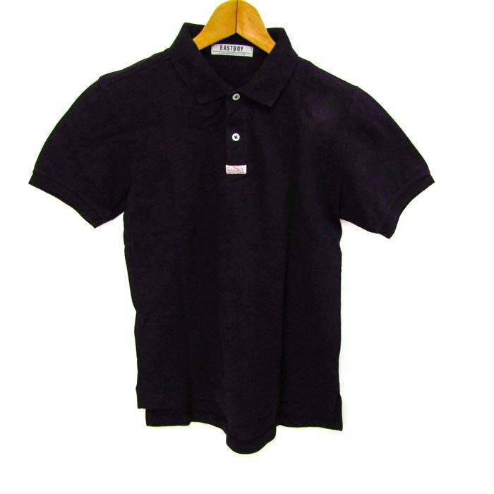 イーストボーイ ポロシャツ トップス 半袖 コットン ゴルフウエア メンズ Mサイズ ブラック EASTBOY 【中古】