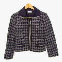 【全品39%OFFクーポン8月4日20:00~8月15日01:59まで】ヒロコビス ブルゾン ジャケット シルク混 ブランド アウター 黒 レディース 11サイズ ブラック HIROKO BIS 【中古】