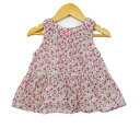 べべ ワンピース トップス ノースリーブ 花柄 ベビー 女の子用 FREEサイズ 白×ピンク BeBe 【中古】