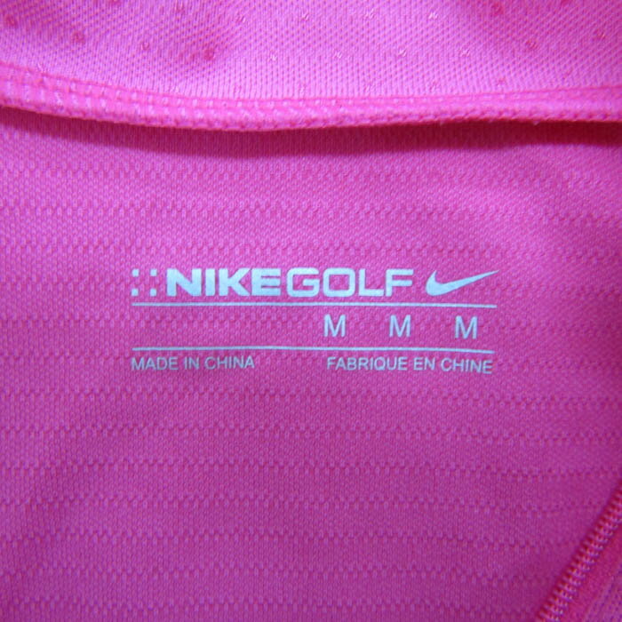 NIKE GOLF ナイキゴルフ ポロシャツ トップス 長袖 ハーフジップ ドライフィット ゴルフウエア レディース Mサイズ ピンク 【中古】