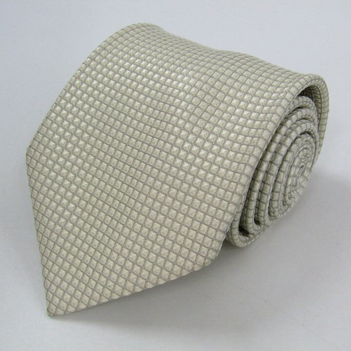 ユミ カツラ ブランド ネクタイ シルク 格子柄 PO メンズ ホワイト YUMI KATSURA 【中古】