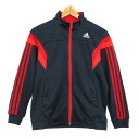 アディダス ジャージ トラックジャケット スポーツウエア アウター キッズ 男の子用 160サイズ ネイビー×レッド adidas 【中古】(4)