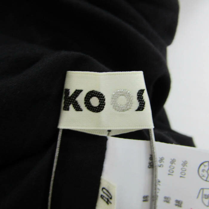 コース フレアスカート ブランド ボトムス 花柄 白 黒 レディース 40サイズ ホワイト×ブラック KOOS 【中古】
