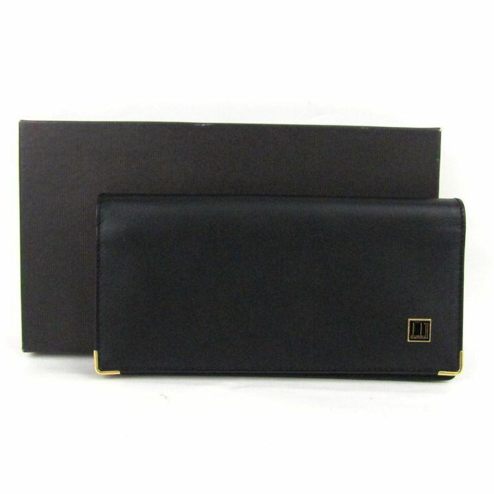 ダンヒル 札入れ レザー 二つ折り 長財布 ウォレット スペイン製 ブランド メンズ ブラック Dunhill 【中古】