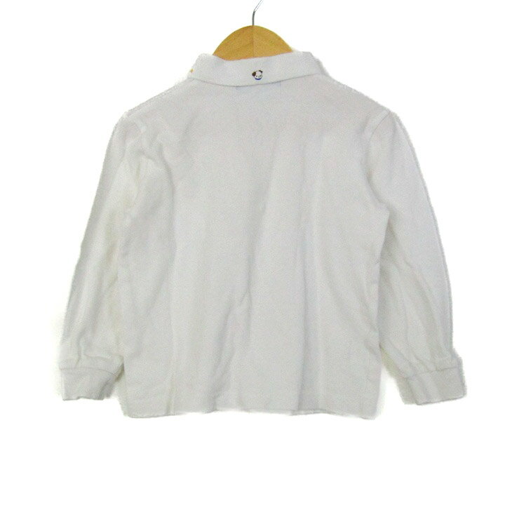 ファミリア ポロシャツ トップス 長袖 コットン 日本製 キッズ 男の子用 110サイズ ホワイト Familiar 【中古】