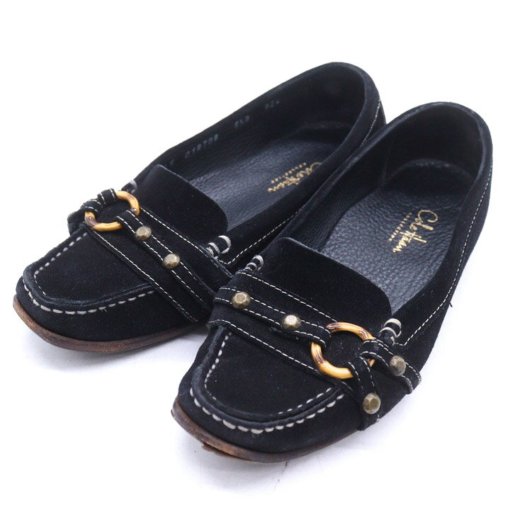 コールハーン ローファー スリッポン モカシン シューズ ブランド 靴 レディース 5 1/2Bサイズ ブラック COLE HAAN 【中古】