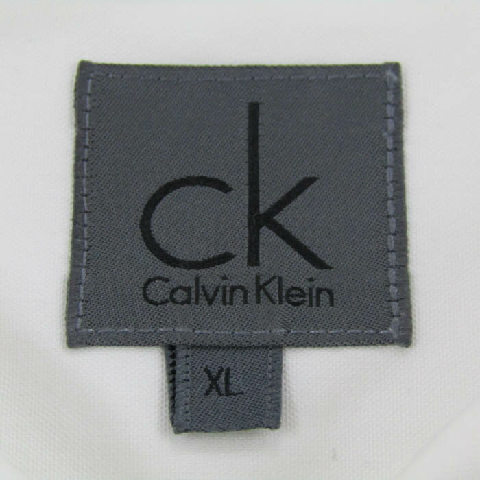 カルバンクライン 半袖シャツ トップス コットン 大きいサイズ メンズ XLサイズ ホワイト Calvin klein 【中古】