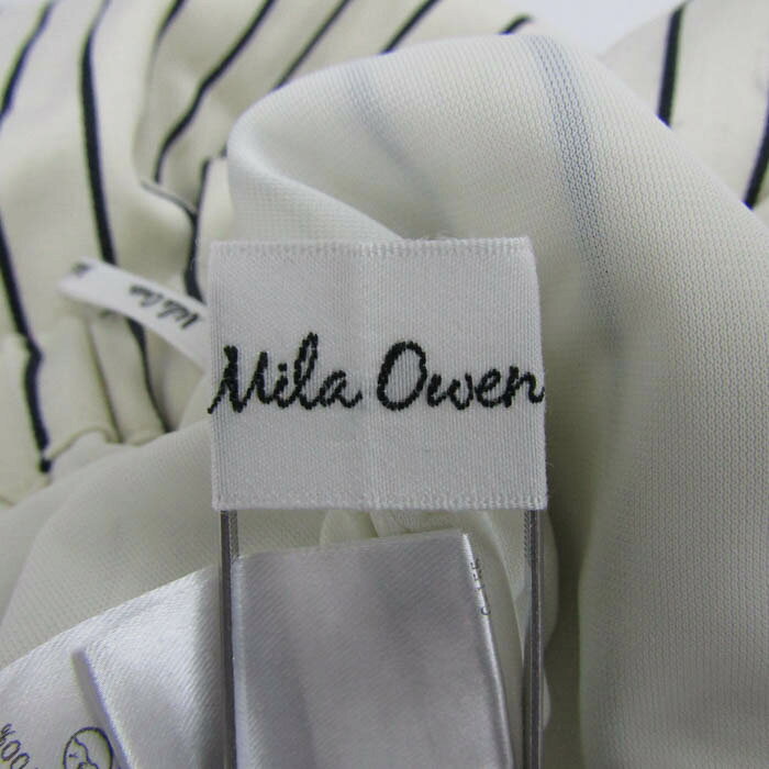 ミラオーウェン ロングパンツ イージーパンツ ストレッチ ボトムス 白 黒 レディース ホワイト×ブラック Mila Owen 【中古】 thumbs-up-13061386 Thumbs-up サンプル画像3