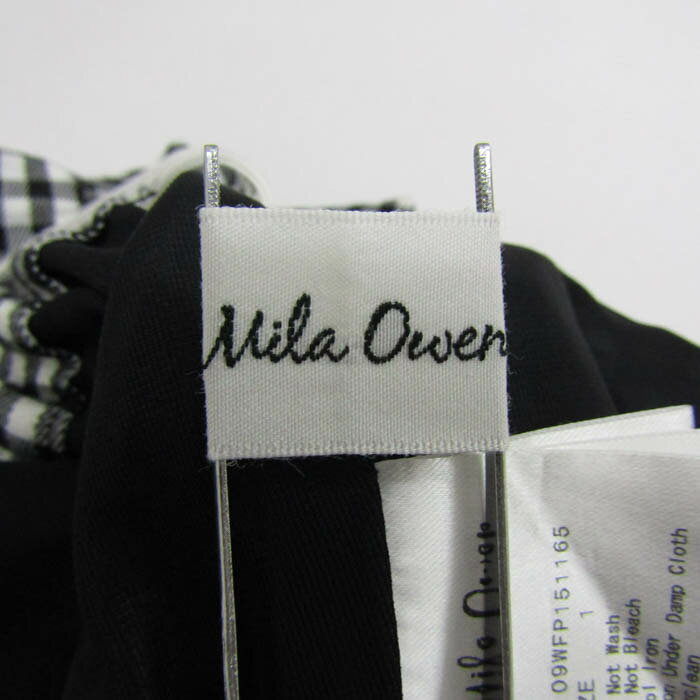 ミラオーウェン ロングパンツ ストレッチ ブランド ボトムス 白 黒 レディース 1サイズ ホワイト×ブラック Mila Owen 【中古】 thumbs-up-13061389 Thumbs-up サンプル画像3