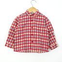 ミキハウス 長袖シャツ チェック柄 トップス ベビー 女の子用 90サイズ レッド MIKIHOUSE 【中古】