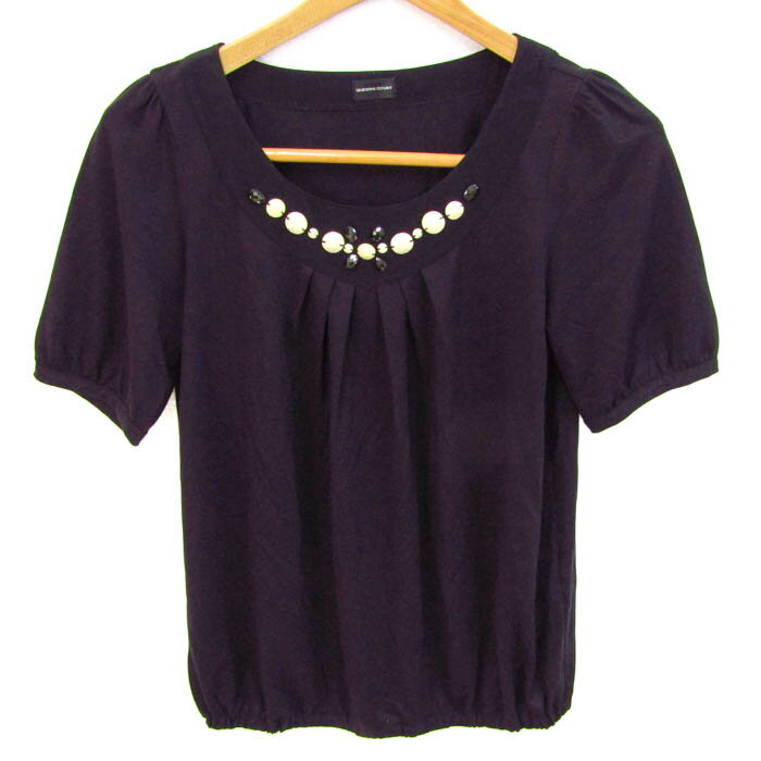 クイーンズコート カットソー シャツ 半袖 ブランド トップス 黒 レディース 2サイズ ブラック QUEENS COURT 【中古】