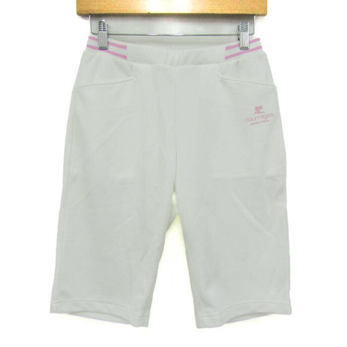 クレージュ ショートパンツ ボトムス ハーフパンツ ドライ 未使用品 レディース 9(38)サイズ 白×ピンク courreges 【中古】