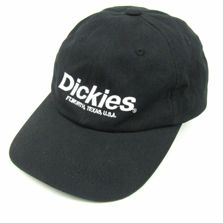 ディッキーズ キャップ 帽子 ロゴ コットン ブランド レディース メンズ 56-58cmサイズ ブラック Dickies 【中古】