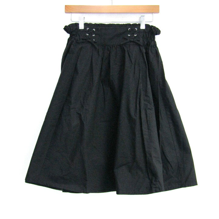 ポンポネット フレアスカート 大きいサイズ ボトムス キッズ 女の子用 LLサイズ ブラック pom ponette junior 【中古】