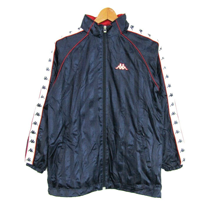 カッパ ナイロンジャケット ウィンドブレーカー上 スポーツウエア アウター キッズ 男の子用 160サイズ ネイビー Kappa 【中古】