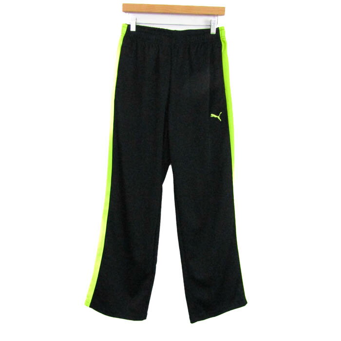 【全品39％OFFクーポン配布中】プーマ パンツ ボトムス サイドライン ジャージ スポーツウエア メンズ Lサイズ 黒×黄 PUMA 【中古】