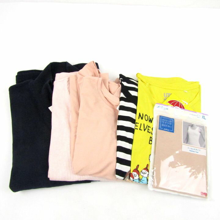 ユニクロ Tシャツ ハイネック フリースなど 6点セット 未使用 XLサイズ 大きいサイズ まとめて 大量 レディース UNIQLO 【中古】(4)
