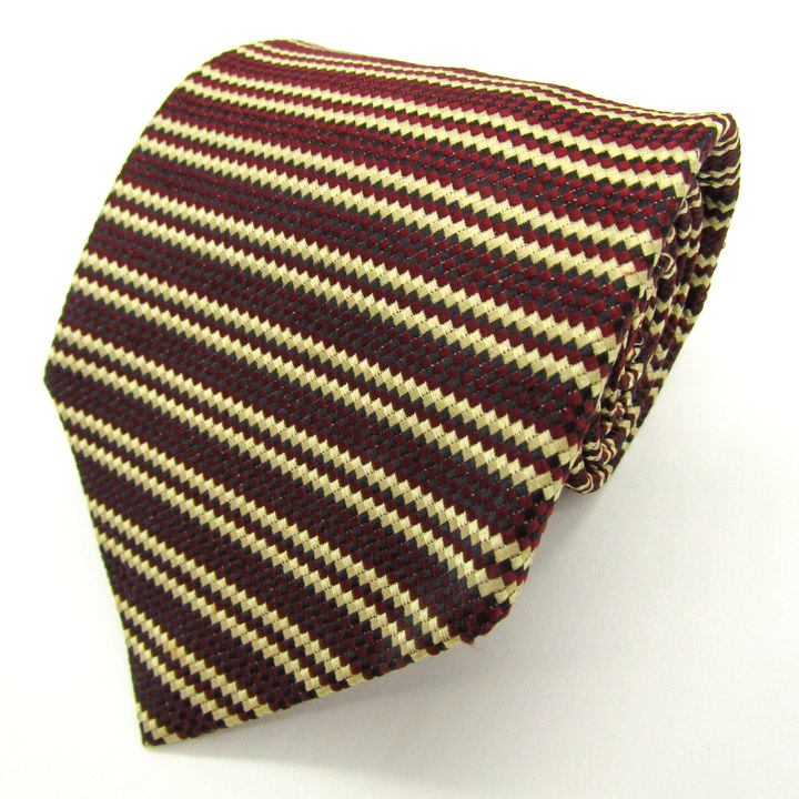 クリスチャンディオール ブランド ネクタイ ボーダー柄 PO メンズ レッド Christian Dior 【中古】