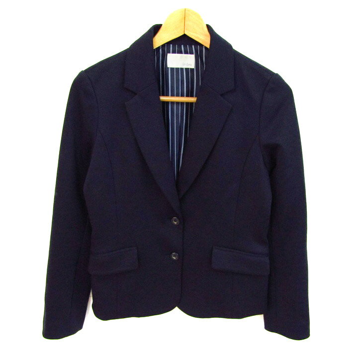 インデックス テーラードジャケット アウター ストレッチ レディース Mサイズ ネイビー index 【中古】