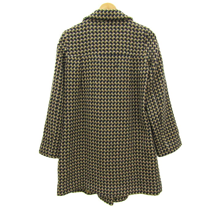 【3000円以上購入で50％OFFクーポン 8/1 0:00〜8/3 23:59 】ロペピクニック ロングコート アウター チェック柄 レディース 40サイズ 黒×ベージュ ROPE PICNIC 【中古】 thumbs-up-13067602 Thumbs-up サンプル画像2