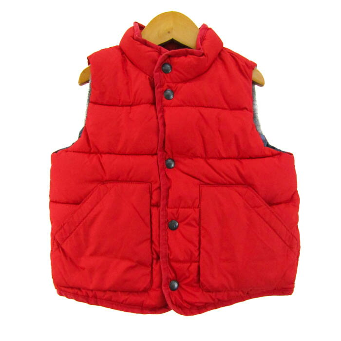ベビーギャップ ベスト ジャケット アウター 中綿入り キッズ 男の子用 95サイズ レッド BABY GAP 【中古】