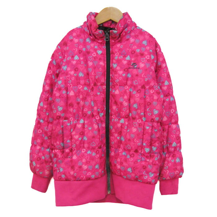 キスマーク 中綿ジャケット ジャンパー アウター ハート柄 キッズ 女の子用 120サイズ ピンク kissmark..