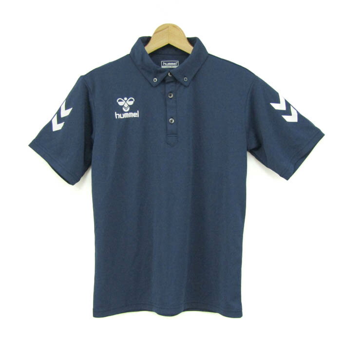 ヒュンメル ポロシャツ トップス 半袖 スポーツウエア メンズ Sサイズ ネイビー hummel 【中古】