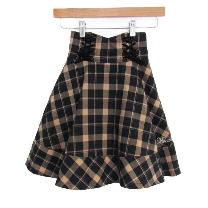 【全品39％OFFクーポン配布中】メゾピアノ スカート ボトムス フレア チェック柄 キッズ 女の子用 S(14..