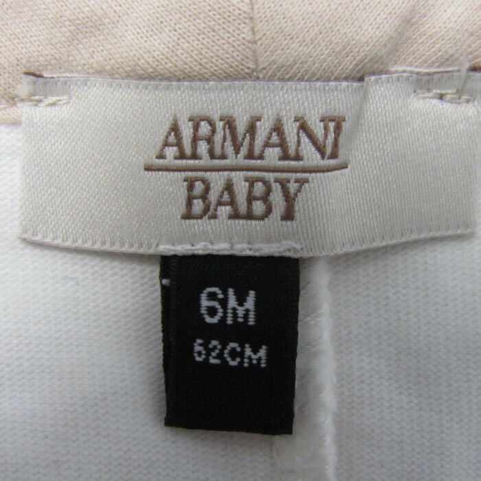 アルマーニ ベビー ロンパース カバーオール 女の子 ベビー 男の子用 6Mサイズ オフホワイト ARMANI baby 【中古】