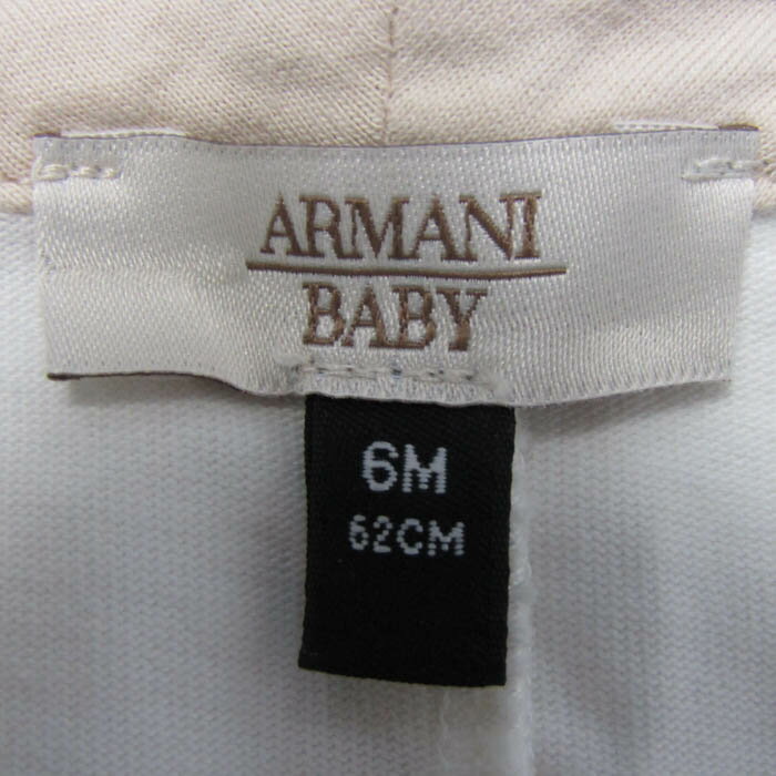 アルマーニ ベビー ロンパース カバーオール 女の子 ベビー 男の子用 6Mサイズ オフホワイト ARMANI baby 【中古】