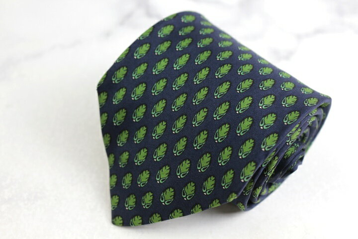 イヴ・サンローラン ブランドネクタイ YSL 総柄 ドット 小紋柄 シルク 日本製 PO メンズ ネイビー YVES SAINT LAURENT 【中古】