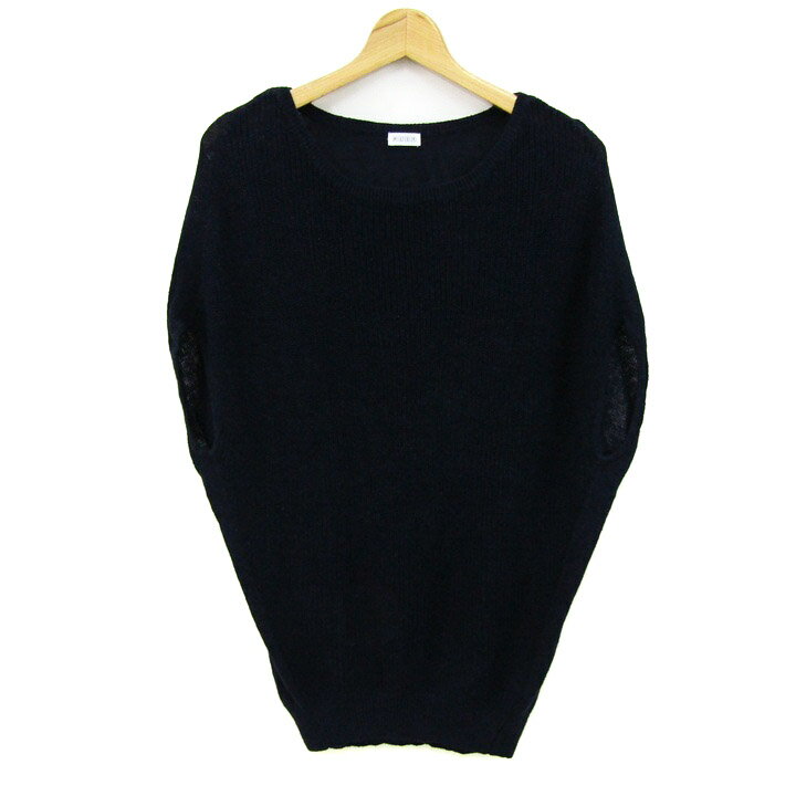 プラステ ニット トップス ノースリーブ リネン混 サマーセーター レディース 2サイズ ネイビー PLST ..