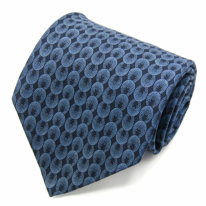 イヴ・サンローラン ブランド ネクタイ 小紋柄 シルク イタリア製 PO メンズ ネイビー YVES SAINT LAURENT 【中古】